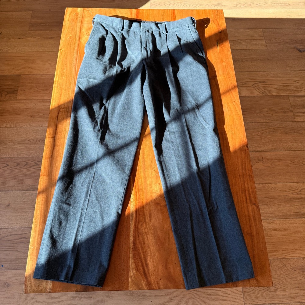 Lands End Men's Charcoal Gray Cotton Dress Pants Size 36